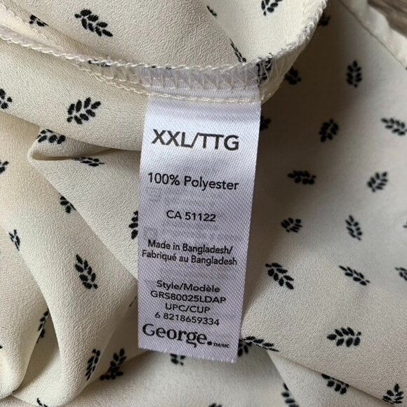George Women's Print Crepe Tank Top Cream Size 2XL - Picture 4 of 11